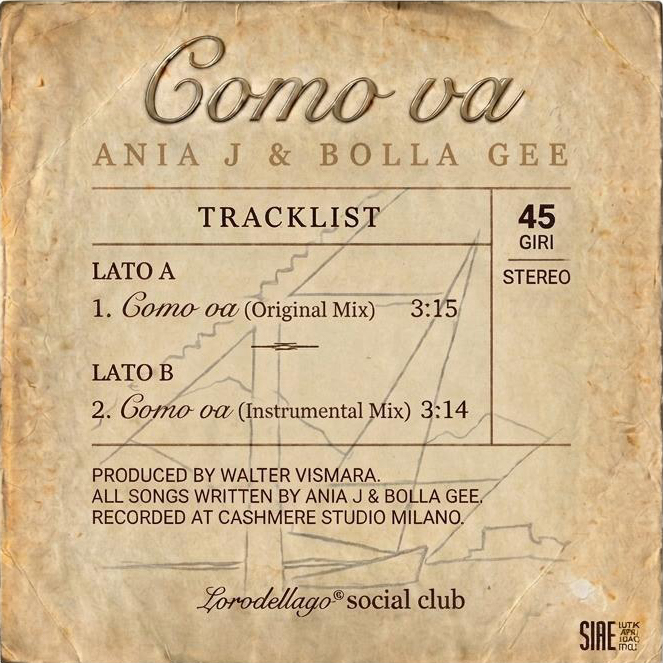 Retro del 45 giri “Como va’”: tracklist con Original Mix e Instrumental Mix e crediti di produzione